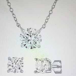 Elegant Sterling Silver Sapphire Jewelry Set